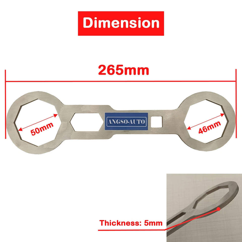Herramienta de reparación amortiguadores delanteros llave tapa horquilla delantera moto 46mm/50mm Foto 2 de 4