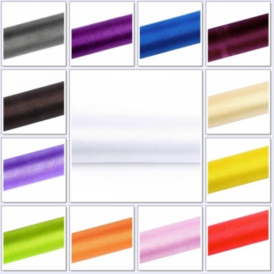 (0,19  /m)24 Rollen Organza Stoff 9m x 36cm Hochzeit Tischläufer Deko Floristik