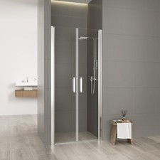 BOX DOCCIA NICCHIA SALOON BATTENTE DOPPIA PORTA 6MM H195 CRISTALLO TEMPERATO