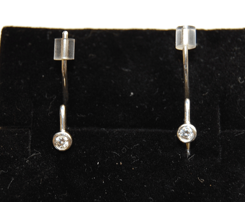 Un par de pendientes de gancho de plata brillante Pandora genuinos - 290677CZ - retirados - Imagen 2 de 2