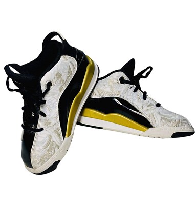 jordan dub zero size 10c kids black white metallic gold sneakers