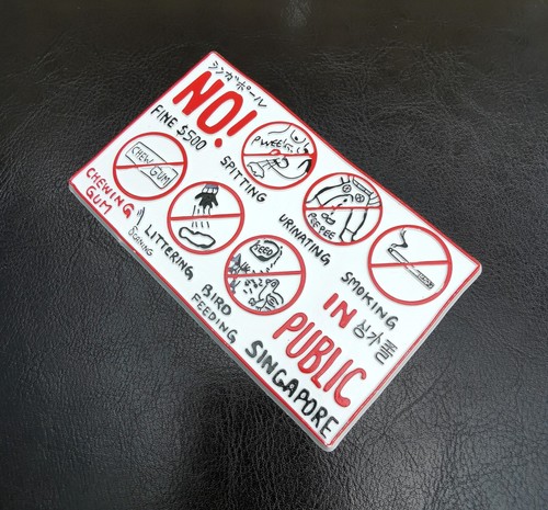 FRIDGE MAGNET SOUVENIR SINGAPORE PUBLIC SPACES PROTECTION ORDER NOTICE RUBBER - Picture 4 of 6