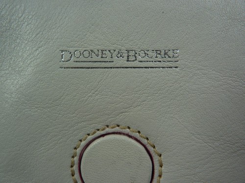 Dooney & Bourke White & Pink Leather Handbag With Heart Buckle ~ Flap Tote - Picture 5 of 6