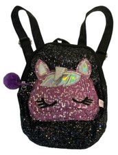 Girls Unicorn Backpack school Tote Bag Purple Sequins Approx 10  x 8  
