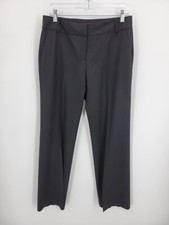 Classiques Entier Pants Womens 8 Black Wool Flat Front Straight Leg Trousers