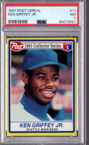 1991 Post Cereal KEN GRIFFEY JR. Collector Series HOF Mariners #11 PSA 7