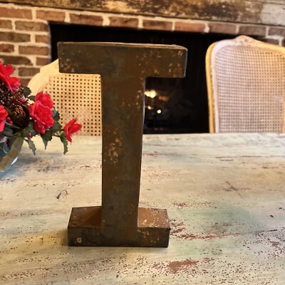 Ashland 8  Metal Letter  I  Wall Decor Rusted Look Farmhouse Sign Fall