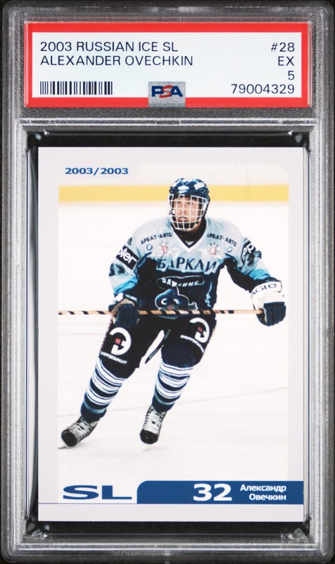 2002-2003 Russian Ice SL 28 Alex Alexander Ovechkin PSA 5 EX Dynamo Rookie RC NQ