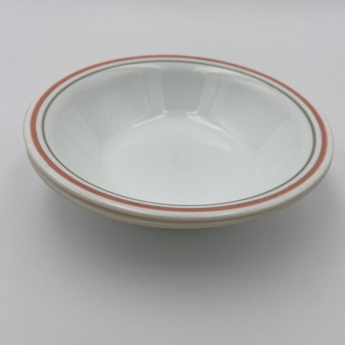 Corelle Pink and Green Stripe 5 1/4'' Fruit/Berry Bowls Set Of 2