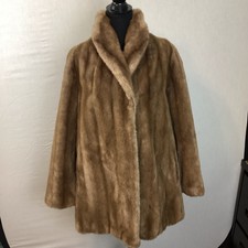 Vintage St. Michael Ladies Vintage Brown Faux Fur Jacket Coat Uk 18, Us 14