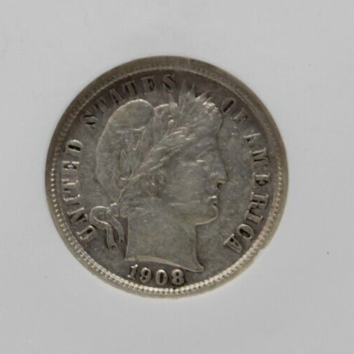 United Sates 1908 D Denver Barber Dime 10c Graded NGC XF45 Silver Coin - Picture 2 of 3