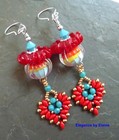 Rainbows &Beaded Hearts Handmade Earrings Colorful Handwoven Gift for Her Beauty — photo 1