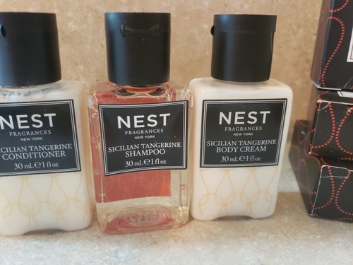 Lot of Nest Fragrance Sicilian Tangerine Travel Size Soaps, Body Cream, Shampoo - Picture 4 of 4