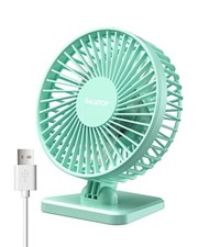 USB Desk Fan, Small But Powerful, Portable Quiet 3 Speeds Wind Desktop Green