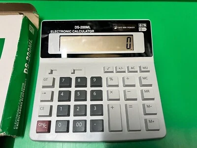 DS-200ML12-Digit Dual Power Battery Solar Display Screen Calculator Work School