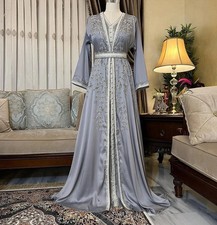 Long Dubai Dress Abaya Fancy Dress Designer Kaftan Gown Moroccan Maxi Embroidery