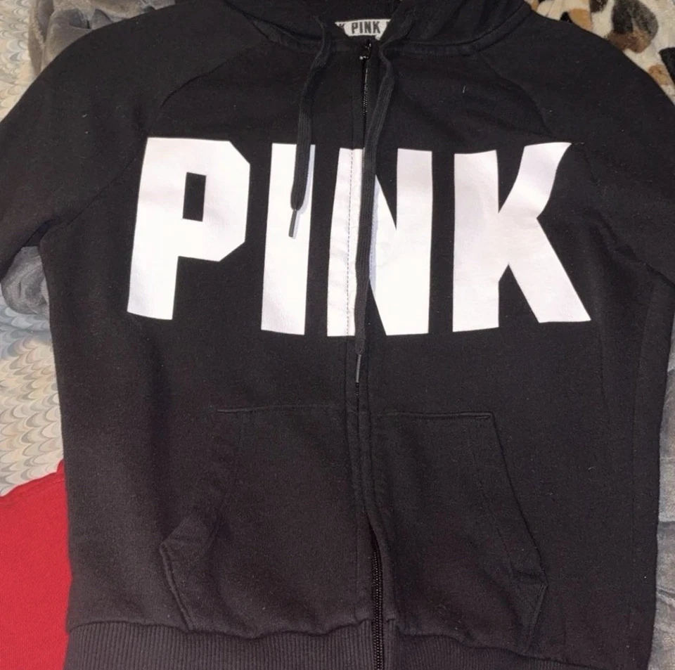 Victoria's Secret ROSA Cremallera Completa Sudadera con Capucha Perfecta Polar Foto 2 de 2