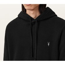 ALLSAINTS Mens Raven Pullover Ramskull Hoodie Med Sweatshirt Kangaroo Pocket