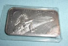 1973 Merry Christmas 1974 Happy New Year riding comet 1oz .999 Silver Bar Scarce