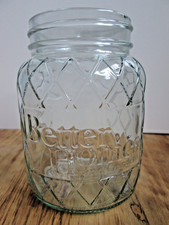 Better Homes and Gardens Clear Pint Mason Canning Jar Diamond 4.5"  (No Lid)