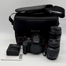 Canon EOS REBEL T7 DSLR Camera w/ 18-55mm / 75-300mm Lens, Battery, Charger, Bag