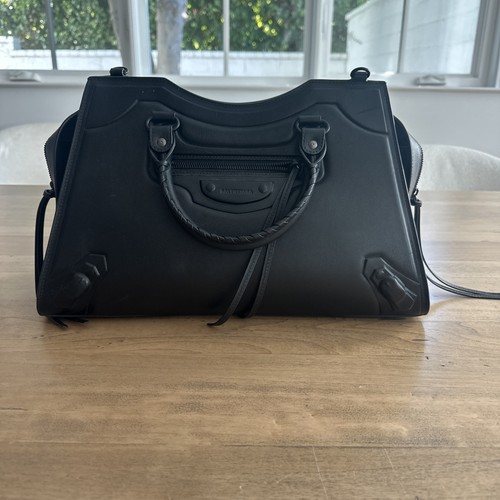 BALENCIAGA Medium Neo Classic City Leather Top Handle Bag Black