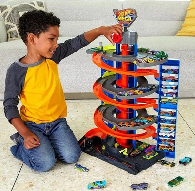 Hot Wheels City Mega Garage – Parkhaus mit Aufzug & Modellauto – Spielset