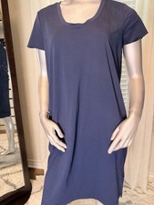 Banana Republic Navy Blue Soft Touch T-Shirt Dress Pockets Medium Short Sleeve