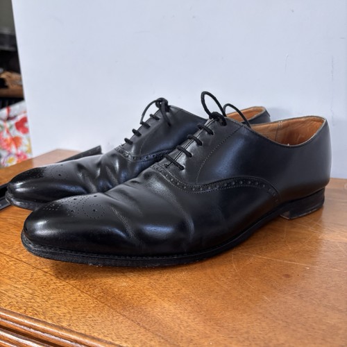 Crockett & Jones Edgware schwarz Leder Oxford Brogue Schuhe Herren UK 9 E US 10 - Bild 10 von 22