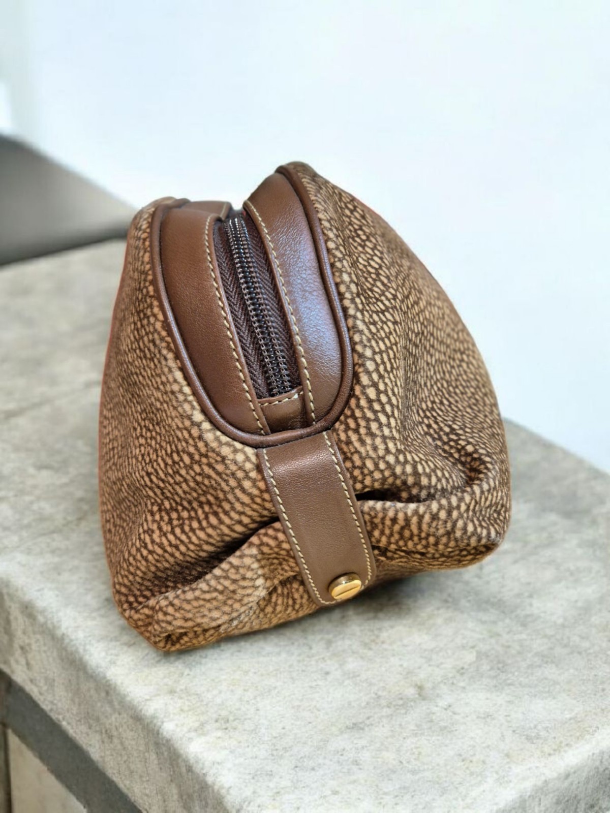 Borbonese Redwall Vintage Tapir Print Clutch Bag – Rare Archive Piece –