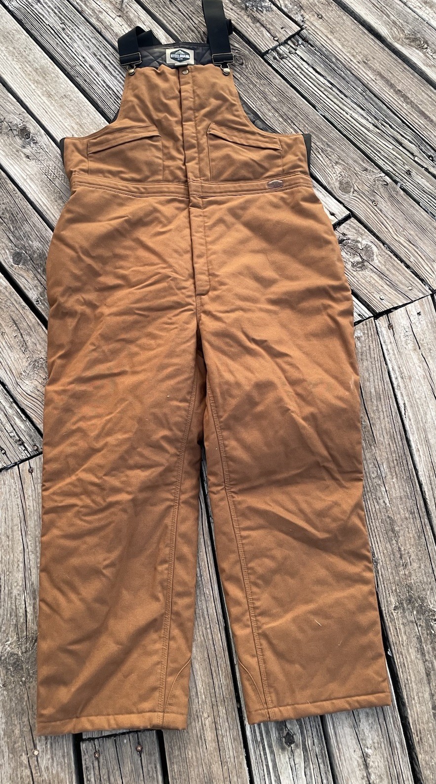 Steel Guard Heavy Coveralls 2 XL Adjustable ShoulderStrapsInsulated Brown Canvas