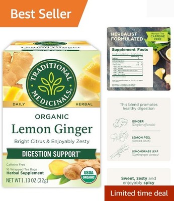 Organic Lemon Ginger Tea, 1.13 Oz, 16 Count