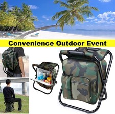 Rucksackhocker Camo inkl Kühltasche klappbar ideal als Campingstuhl Anglerstuhl