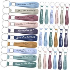 30Pcs Thank You Gifts Keychains Bulk Motivational Keyrings Fresh Color
