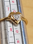 333 Gold Ring Herz Gelbgold mit stein RG 56-17mm , nie getragen