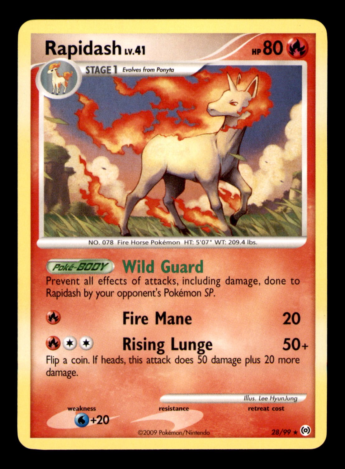 Rapidash 28/99 Rare Arceus Pokemon Near Mint
