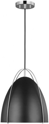 Generation Lighting Norman 1-Light Chrome Modern Industrial Pendant