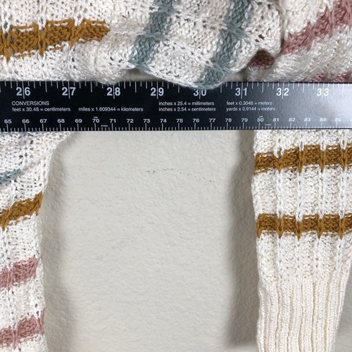 SO Sweater Womens 1X Cream Loose Knit Striped Casual Layering Versatile Staple - Picture 9 of 15