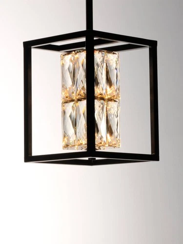 ET2 Zephyr 6" Wide Black Crystal LED Mini Pendant Light - Picture 5 of 5