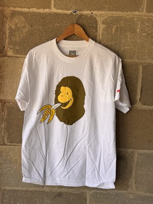 Mens CLSC White Monkey Face Banana Print Tshirt Size Medium 