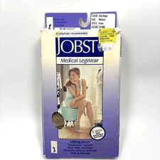 Jobst Compression Stockings 30-40 mmHg M Knee High Ultra Sheer Silky Beige