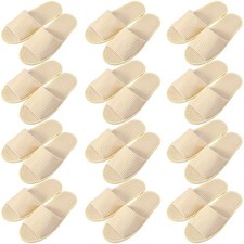 12 Pairs Disposable Slippers for Guests Open Toe Spa Slippers Bulk Disposable...