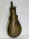Antique U.S. Military Peace Powder Flask – Civil War Era Embossed Eagle & Flags