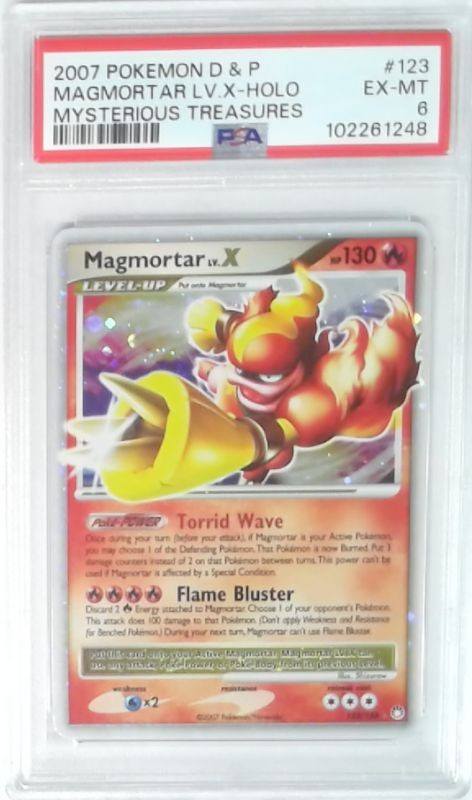 1x V1902: 2007: Magmortar LV.X: 123/123: Mysterious Treasures: D
