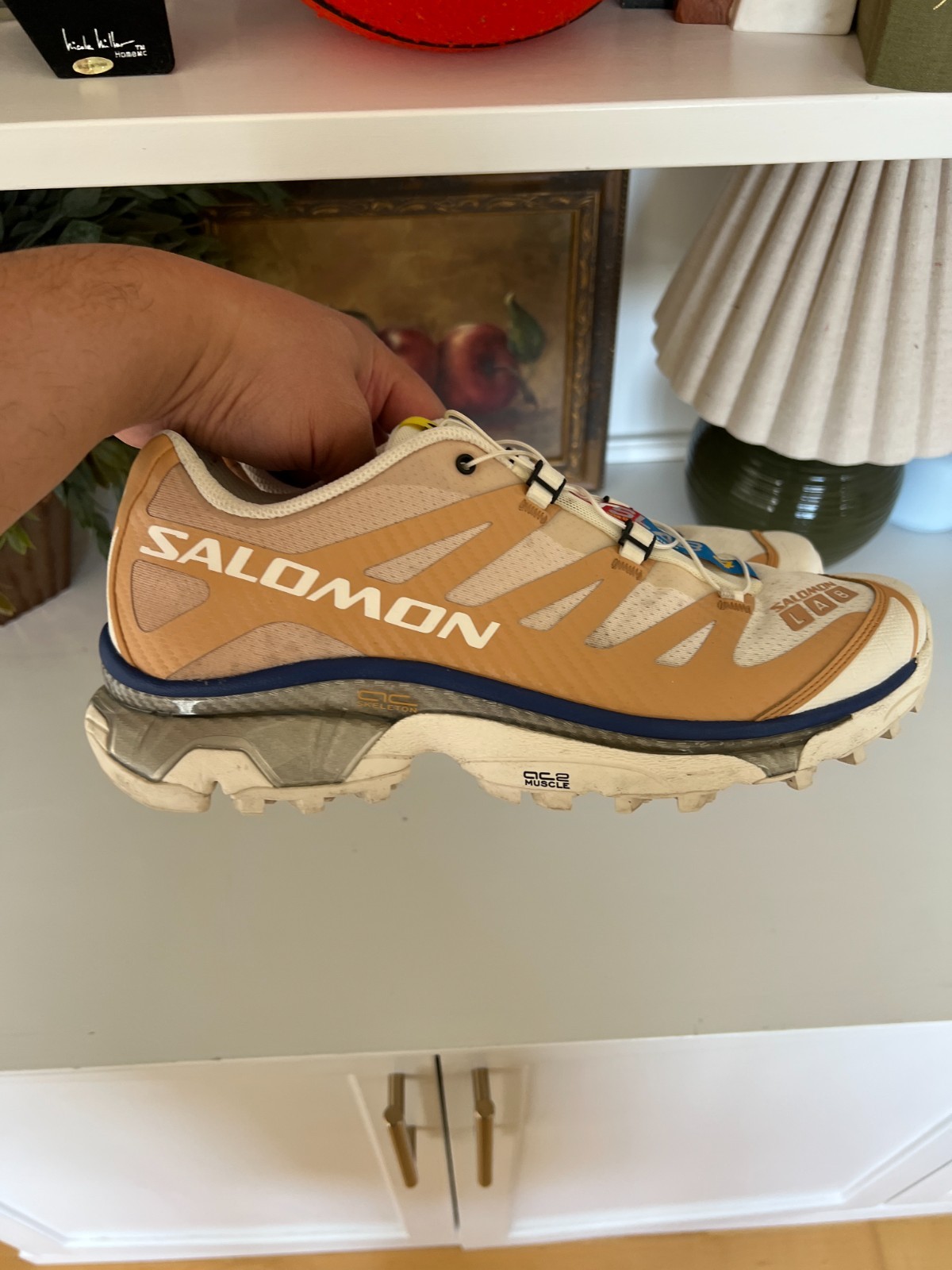 ? Salomon XT 4 OG Taffy Vanilla Ice Blue Print Sneakers L472997 Size 10.5 US