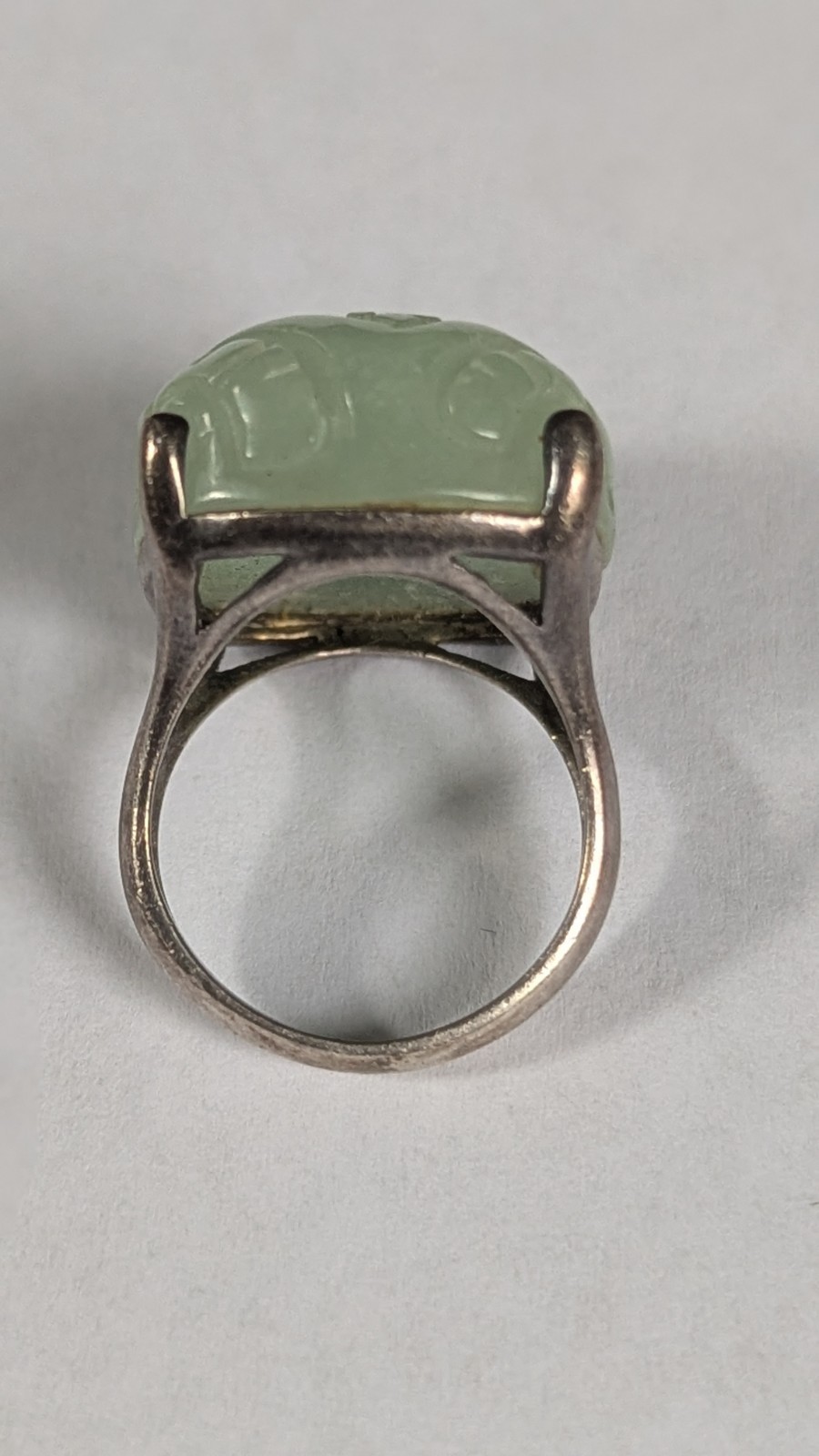 Natural Jade Ring With Silver - image 4