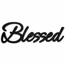 Blessed Word Cutout Unfinished Wooden Words Decorative Sign Wood Letters Wall...