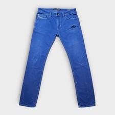 Diesel Thavar Men's W32 L32 Mid Blue Slim Skinny Jeans Made In Italy D.N.A. 2016