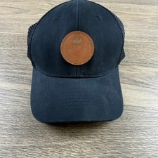 GOAT USA Hombres Negro Camionero Sombrero Cuero Parche Malla Snapback Gorra Nuevo Lacrosse