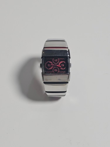 Ultra Rare Nike D-Line Analog Silver And Red Watch Vintage Y2K